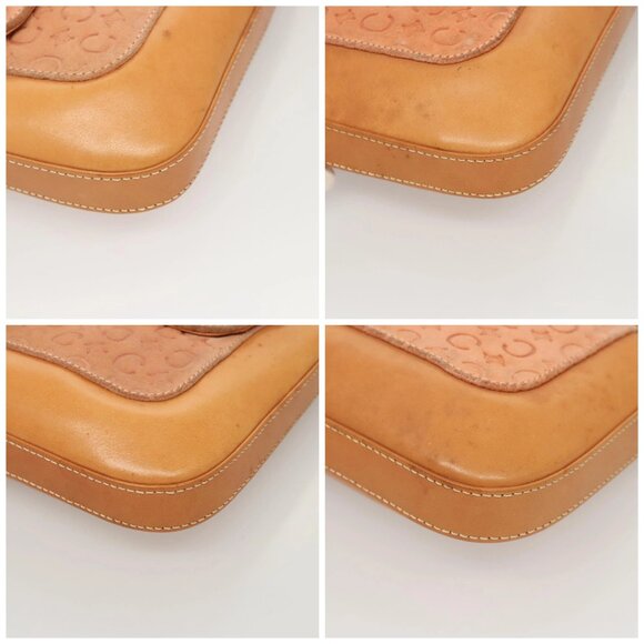 CELINE C Macadam Canvas Shoulder Bag Pink Gold Auth BA2500 - Picture 15 of 16